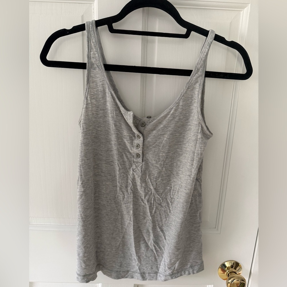 lululemon athletica Light Grey Henley-Style Tank Top